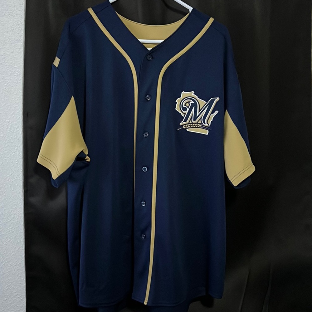 MAJESTIC MILWAUKEE BREWERS JERSEY #8 BRAUN